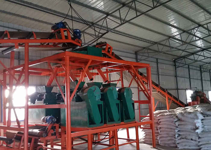 Linea di produzione di granulazioni di letame Linea di produzione di granulatori di fertilizzanti a doppio rullo con cloruro di ammonio