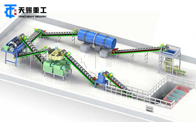 Linea di produzione di fertilizzanti organici per granulatori a rulli Linea di produzione di fertilizzanti per letame di pollo
