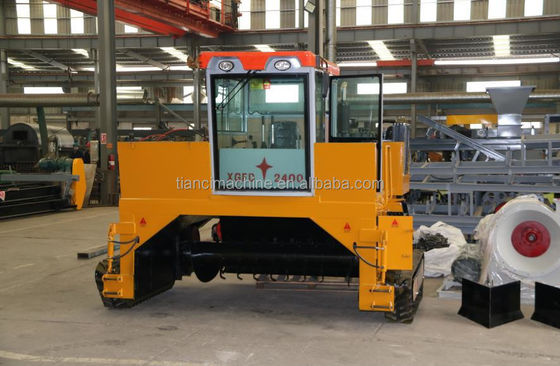 Macchina per la trasformazione del compost a motore diesel di tipo crawler 500-1800m3/h Capacità Processore di fermentazione del letame organico