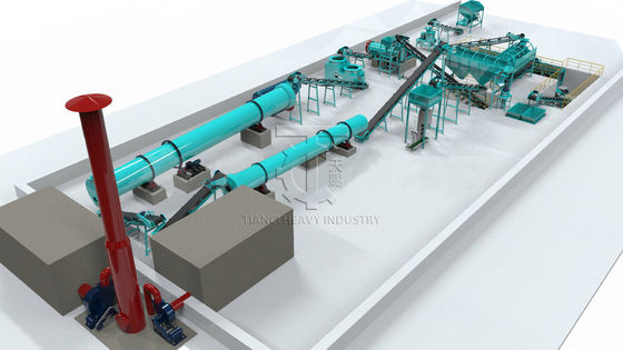 1-20 T/H Impianto di granulazione di pellet di letame Linea di produzione di fertilizzanti organici