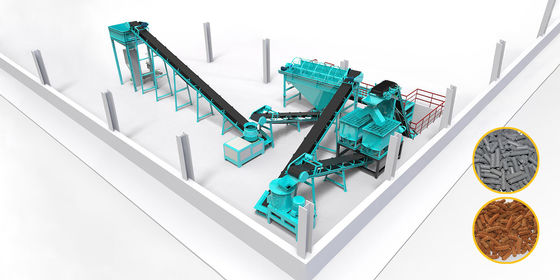 Linea di produzione di fertilizzanti organici Granulatore per mangimi per animali Linea di produzione di macchine a pellet a stampo piatto
